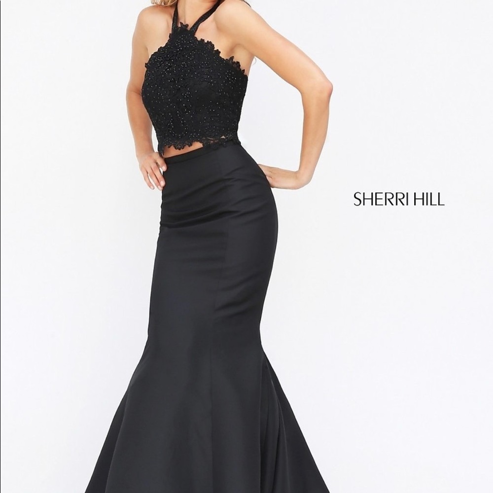 Sherri Hill Long Halter Two Piece Mermaid Style